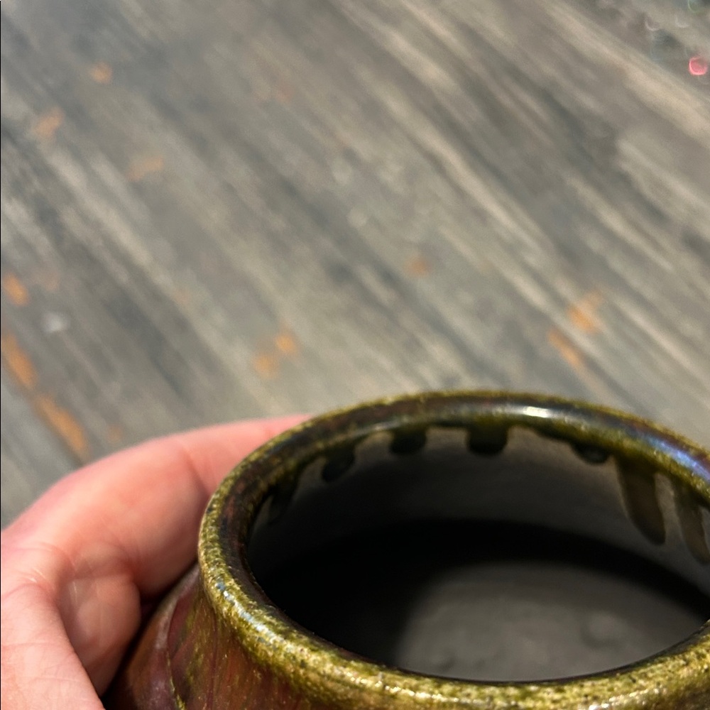 Handcrafted Iridescent Raku Pottery Vase - Multicolor - Picture 6 of 14